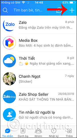 Giao diện Zalo