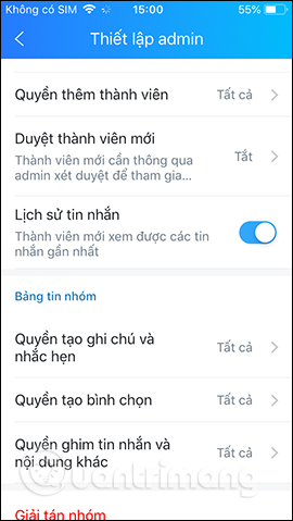 Chỉnh cho Admin