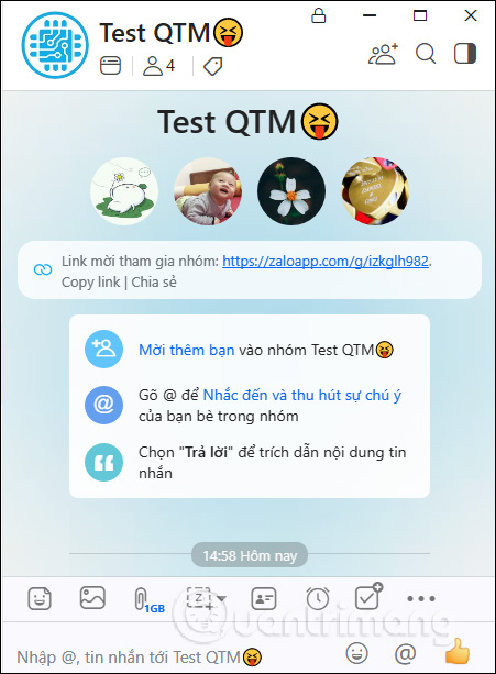 Đồng bộ nhóm chat Zalo