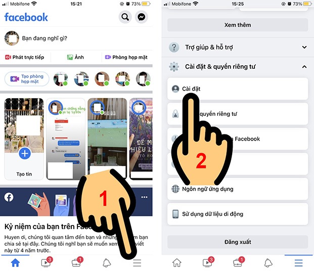 Cách ẩn like trên Facebook bằng điện thoại